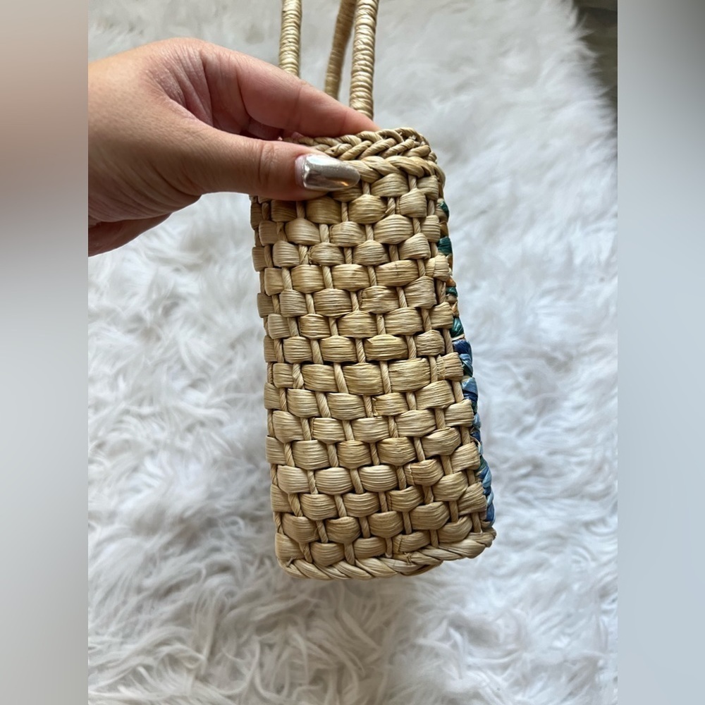 Y2K Vintage Faded Glory Woven Wicker Flower Bag 💐🌸 - Picture 6 of 10